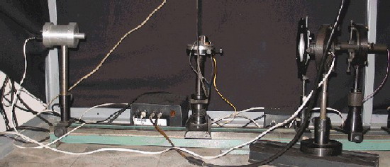 Photo of electro-optic measurement set up